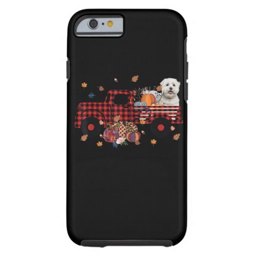 Dog Lover  Maltese Pumpkin Truck Thanksgiving Tough iPhone 6 Case