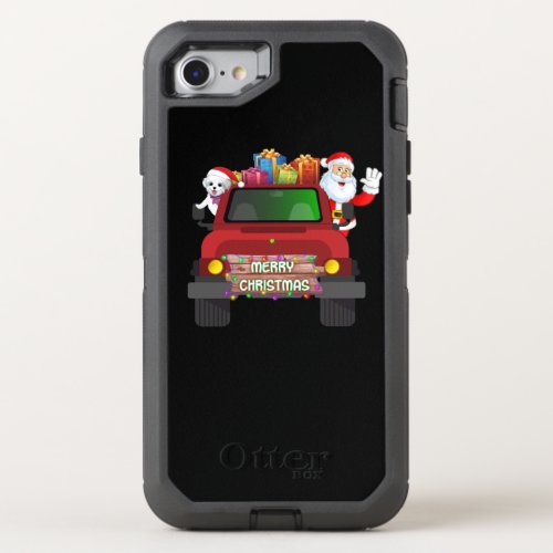 Dog Lover  Maltese Santa Claus Merry Christmas OtterBox Defender iPhone SE87 Case