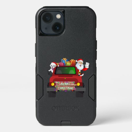 Dog Lover  Maltese Santa Claus Merry Christmas iPhone 13 Case