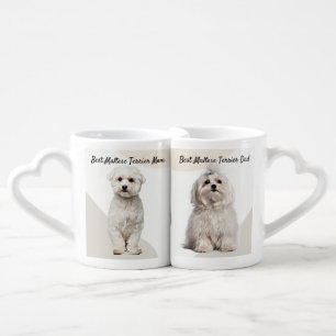 Dog Lover Maltese Terrier Best Mom, Best Dad Coffee Mug Set
