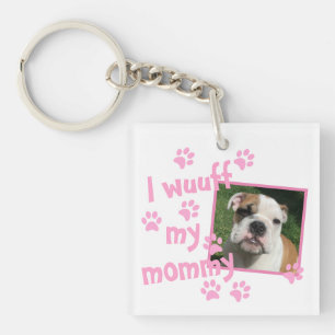Dog Lover Mama with Personalized Photo Keychain