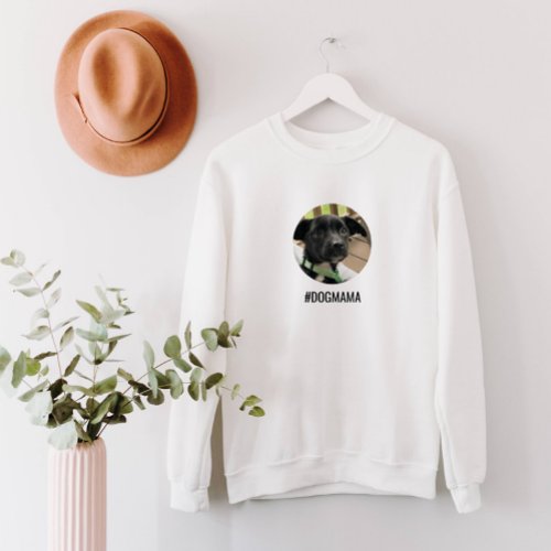 Dog Lover Medium Custom Photo Circle and Your Text Sweatshirt