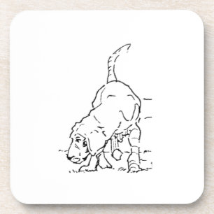 Dog Lover Memory, Beagle Illustration Beverage Coaster