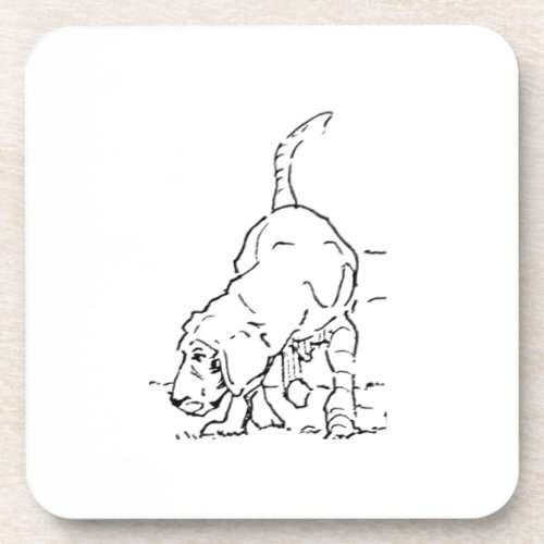 Dog Lover Memory, Beagle Illustration Beverage Coaster