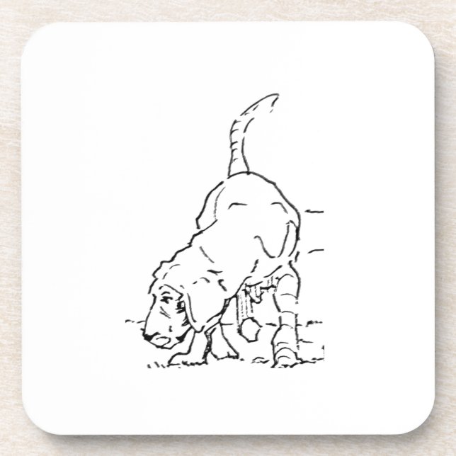 Dog Lover Memory, Beagle Illustration Beverage Coaster (Front)