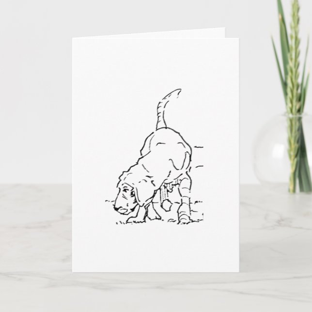Dog Lover Memory, Beagle Illustration Holiday Card (Front)