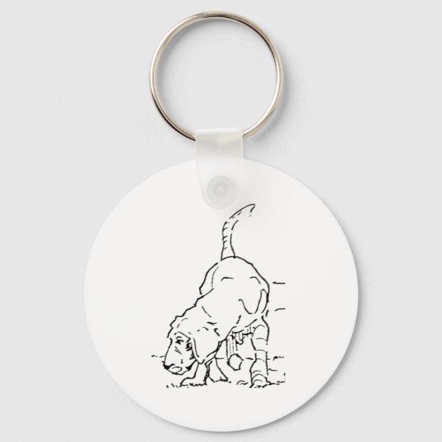 Dog Lover Memory, Beagle Illustration Keychain (Front)