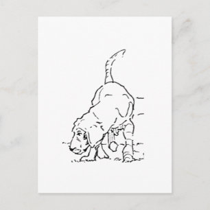 Dog Lover Memory, Beagle Illustration Postcard