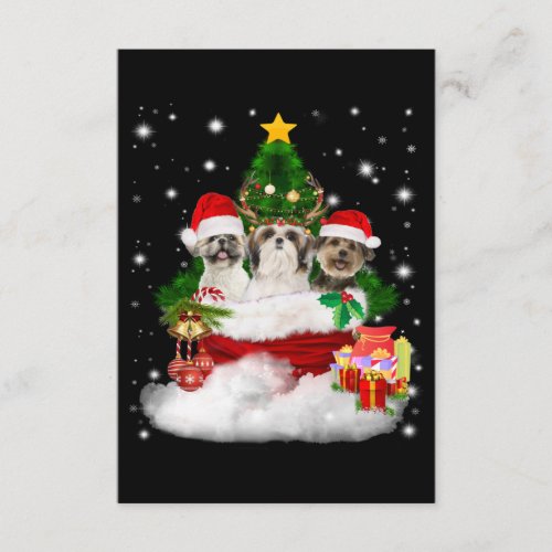 Dog Lover  Merry Christmas Beautiful Shih Tzu Enclosure Card