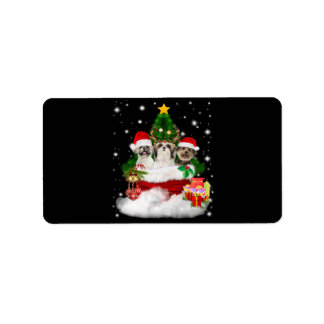 Dog Lover | Merry Christmas Beautiful Shih Tzu Label