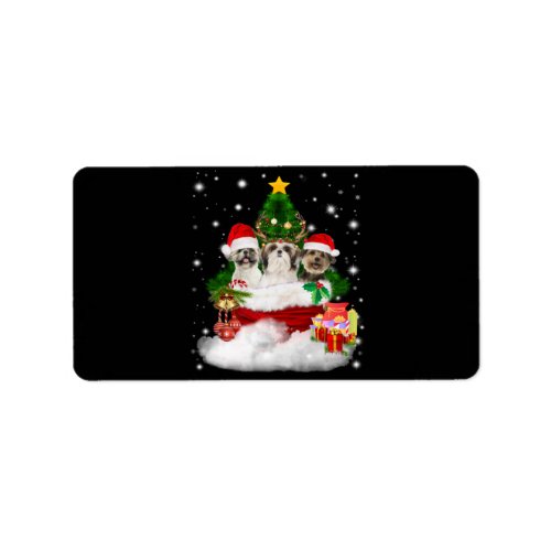 Dog Lover  Merry Christmas Beautiful Shih Tzu Label