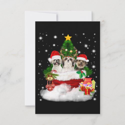 Dog Lover  Merry Christmas Beautiful Shih Tzu Thank You Card