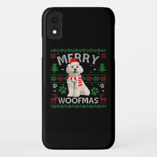 Dog Lover  Merry Woofmas Cute Maltese Puppy iPhone XR Case
