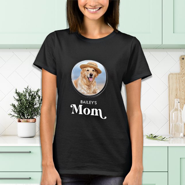 Dog Lover MOM Personalized Cute Puppy Pet Photo T-Shirt (Creator Uploaded)