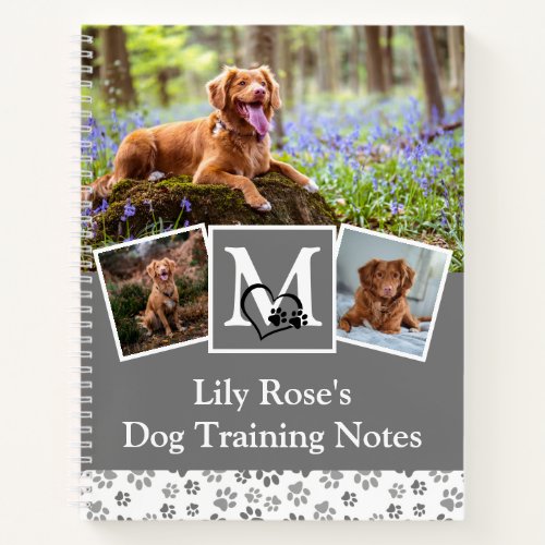 Dog Lover Monogram Photo  Notebook