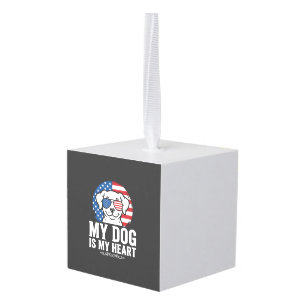 Dog Lover My Dog Is My Heart Cube Ornament