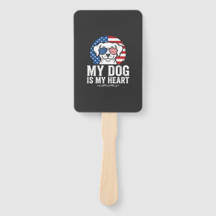 Dog Lover My Dog Is My Heart Hand Fan