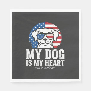 Dog Lover My Dog Is My Heart Napkins