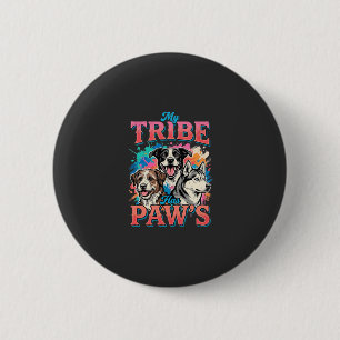 Dog Lover My Tribe Has Paws Button