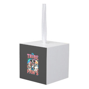 Dog Lover My Tribe Has Paws Cube Ornament