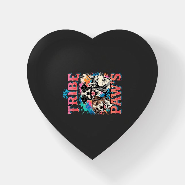 Dog Lover My Tribe Has Paws Paperweight (Front)