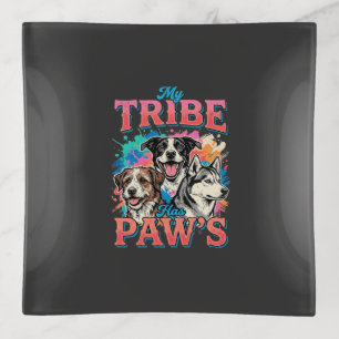 Dog Lover My Tribe Has Paws Trinket Tray