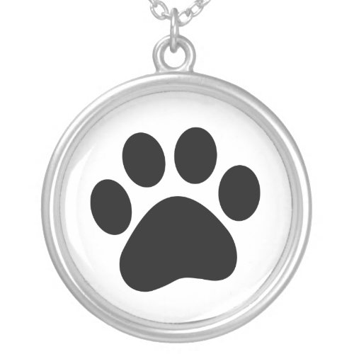 Dog lover necklace with paw print