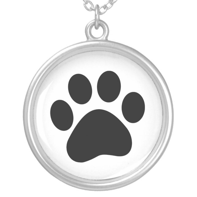 Dog lover necklace with paw print (Front)