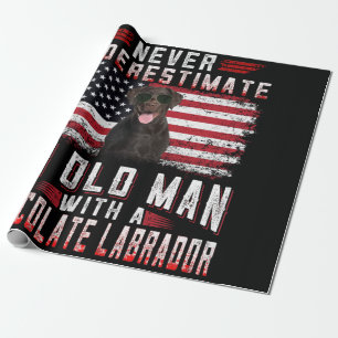 Dog Lover Never Underestimate Old Man Labrador Wrapping Paper