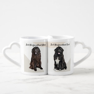Dog Lover Newfoundland Best Mom, Best Dad Coffee Mug Set