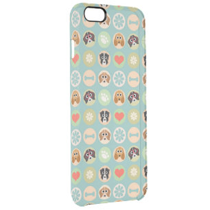 Dog Lover Pattern Clear iPhone 6 Plus Case
