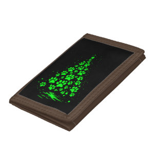 Dog Lover Paw Print Christmas Tree 5 Tri-fold Wallet
