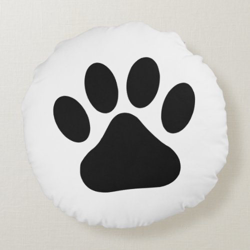Dog Lover Paw Print Round Pillow