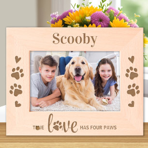 Dog Lover Paw Prints Pet Personalized Wood Photo  Engraved Frames