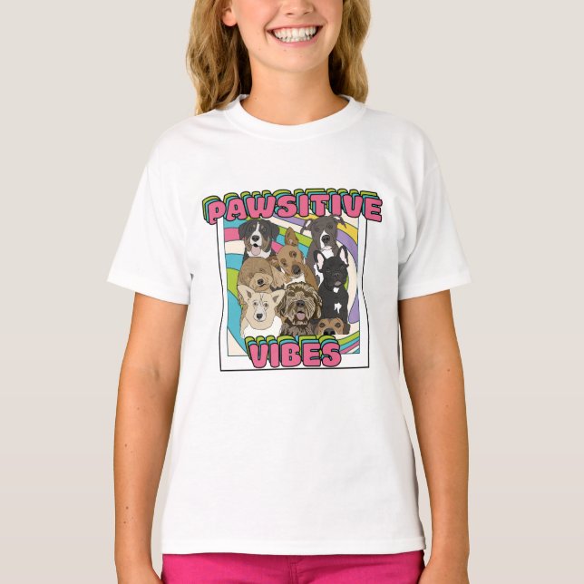 Dog Lover - Pawsitive Vibes T-Shirt (Front)