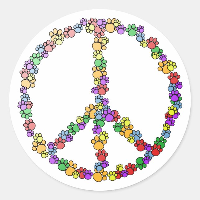 Dog Lover Peace Classic Round Sticker (Front)