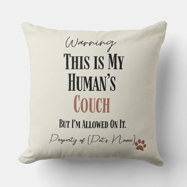 Dog Lover Personalised Throw Pillow (Front)