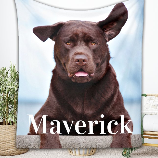 Dog Lover Personalized Labrador Retriever Photo Fleece Blanket (Creator Uploaded)