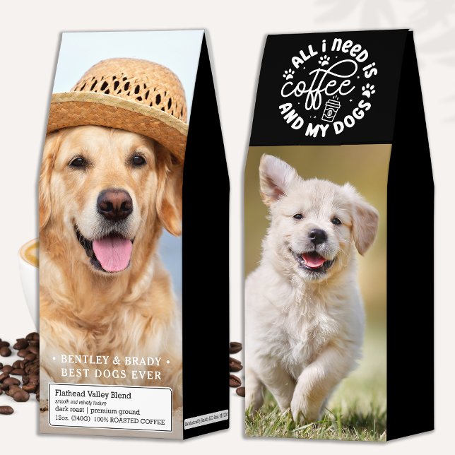 Dog Lover Personalized Pet 2 Photo Roasted Coffee (Creator Uploaded)