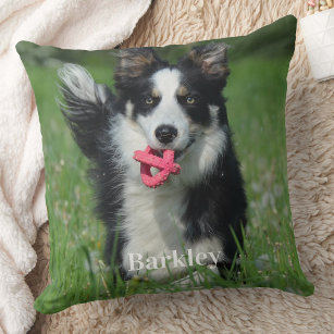 Dog Lover Personalized Simple Cute Pet Photo Throw Pillow