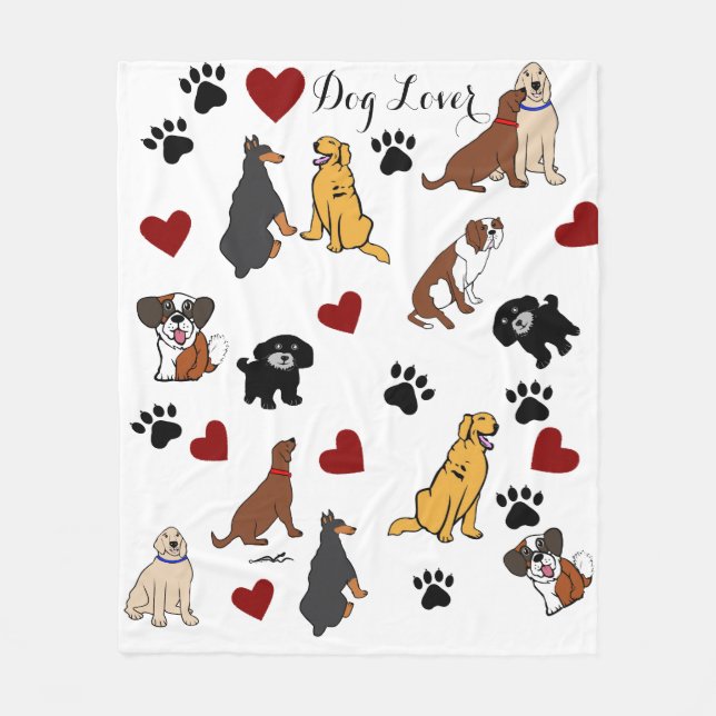 Dog Lover Personalized Virginia Wright Dog Blanket (Front)