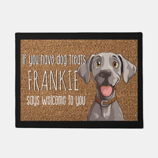 Dog Lover Personalized Weimaraner Name Doormat (Front)