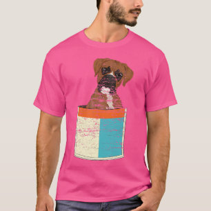 Dog Lover Pet Animal Dog Owner Cute Pocket Boxer T-Shirt