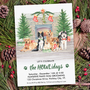 Dog Lover Pet Business Christmas Party Holiday Invitation