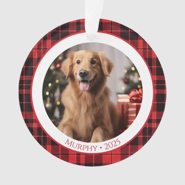 Dog Lover Pet Christmas Ornament 2025 with Photo (Front)