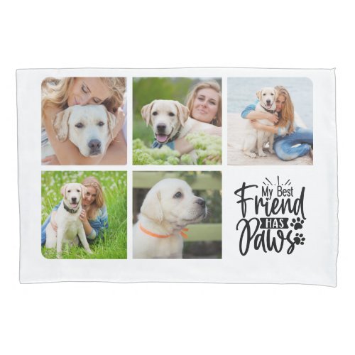 Dog Lover Pet Modern Personalized 5 Photo Collage Pillow Case