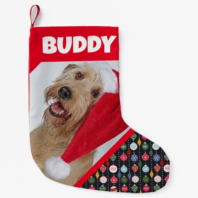 Dog lover Pet Photo Small  Christmas Stocking (Front)
