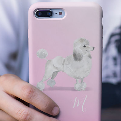 Dog Lover Pink Poodle Cute Monogram iPhone 11 Pro Case