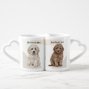 Dog Lover Poodle Best Mom, Best Dad  Coffee Mug Set
