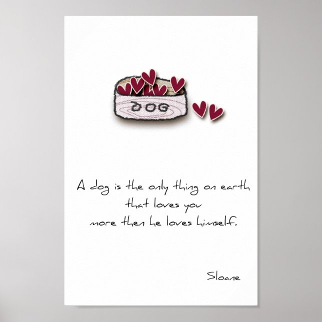 dog lover print with doodle dog bowl and saying. (Front)